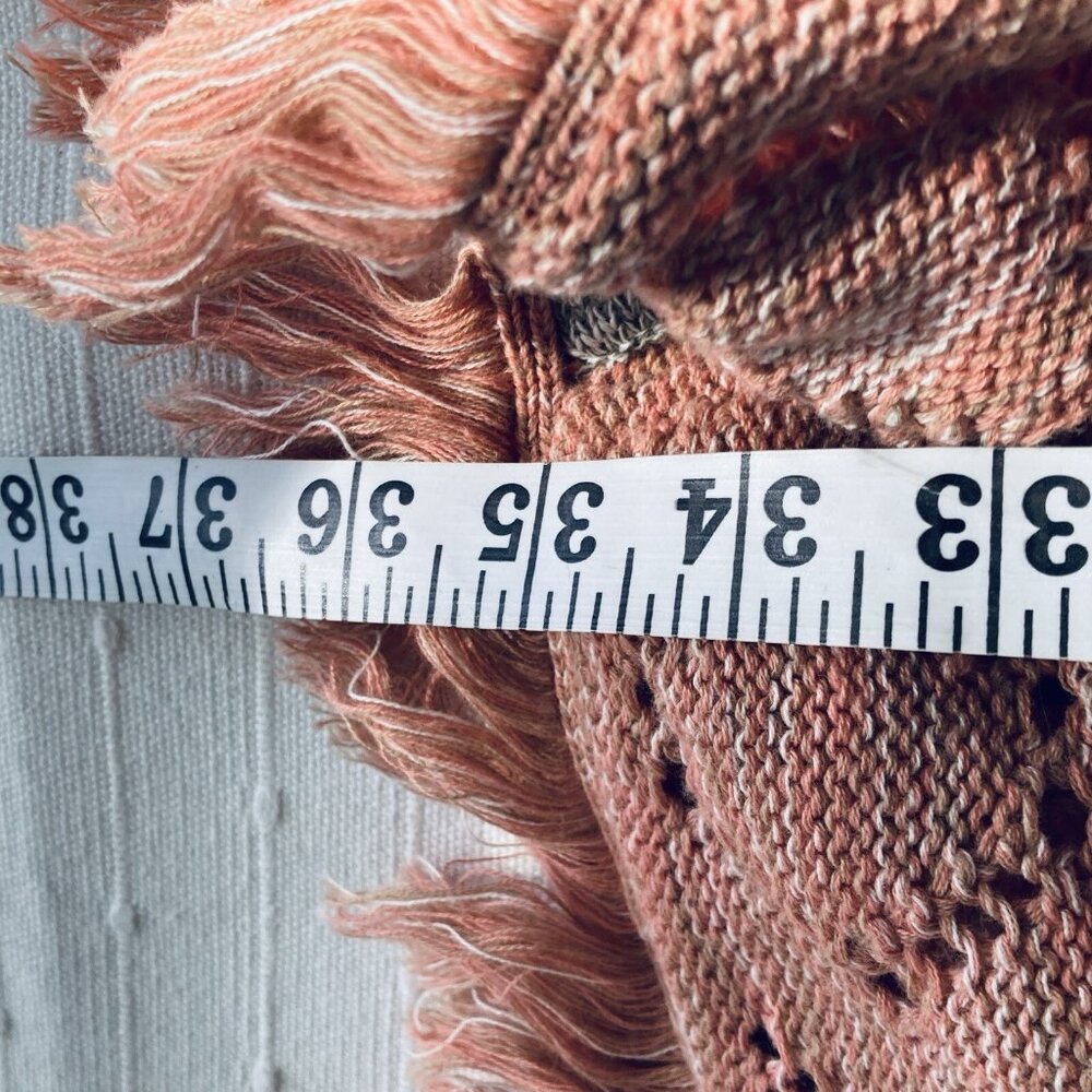 Natural Reflections Duster Sweater Peach Multicolor Ombré Long Lacy Cardigan M - Picture 9 of 9